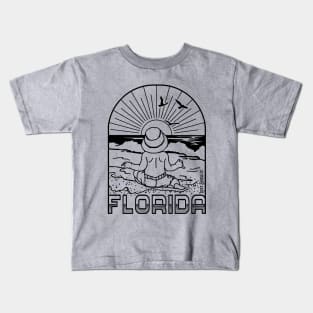 Florida Beach Baby Black Outline Kids T-Shirt